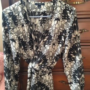 - Comfortable classic wrap blouse